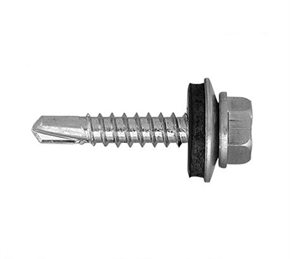Hex Washer Head Self Drilling Screw With Black EPDM Bonded Washer Zinc Plated