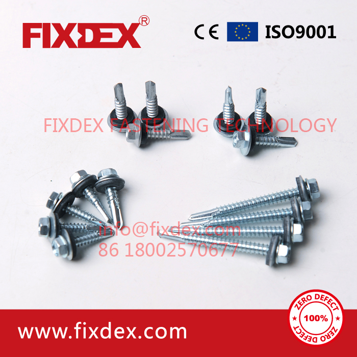 Hex head self-drilling screw with EPDM washer 14#*2