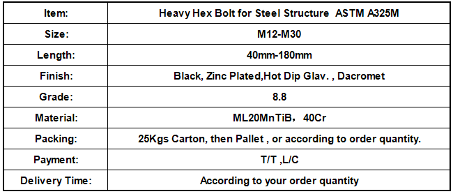 Heavy Hex Bolt for Steel Structure  ASTM A325M.png